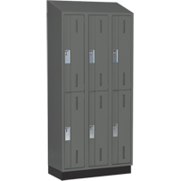Concorde Heavy-Duty Lockers, 2 -tier, Bank of 3, 36" x 18" x 82", Steel, Charcoal, Welded (Assembled) Nia-Chem Ltd.