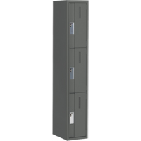 Concorde Heavy-Duty Lockers, 3 -tier, 12" x 18" x 72", Steel, Charcoal, Welded (Assembled) Nia-Chem Ltd.