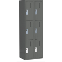 Concorde Heavy-Duty Lockers, 3 -tier, Bank of 2, 24" x 18" x 72", Steel, Charcoal, Welded (Assembled) Nia-Chem Ltd.