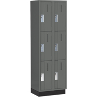 Concorde Heavy-Duty Lockers, 3 -tier, Bank of 2, 24" x 18" x 76", Steel, Charcoal, Welded (Assembled) Nia-Chem Ltd.