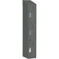 Concorde Heavy-Duty Lockers, 3 -tier, 12" x 18" x 78", Steel, Charcoal, Welded (Assembled) Nia-Chem Ltd.