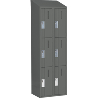 Concorde Heavy-Duty Lockers, 3 -tier, Bank of 2, 24" x 18" x 78", Steel, Charcoal, Welded (Assembled) Nia-Chem Ltd.