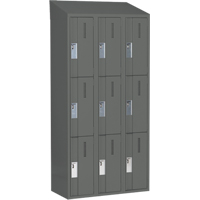 Concorde Heavy-Duty Lockers, 3 -tier, Bank of 3, 36" x 18" x 78", Steel, Charcoal, Welded (Assembled) Nia-Chem Ltd.