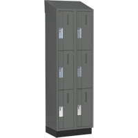 Concorde Heavy-Duty Lockers, 3 -tier, Bank of 2, 24" x 18" x 82", Steel, Charcoal, Welded (Assembled) Nia-Chem Ltd.