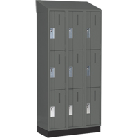 Concorde Heavy-Duty Lockers, 3 -tier, Bank of 3, 36" x 18" x 82", Steel, Charcoal, Welded (Assembled) Nia-Chem Ltd.