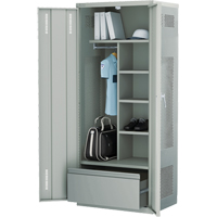 Deluxe Gear Locker, Steel, 36" W x 24" D x 72" H, Grey Nia-Chem Ltd.