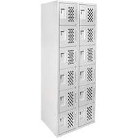 Clean Line Lockerettes, 6 -tier, Bank of 2, 18" x 72" x 12", Steel Nia-Chem Ltd.