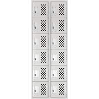Clean Line Lockerettes, 6 -tier, Bank of 2, 18" x 72" x 12", Steel Nia-Chem Ltd.