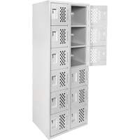 Clean Line Lockerettes, 6 -tier, Bank of 2, 18" x 72" x 12", Steel Nia-Chem Ltd.