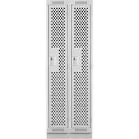 Clean Line Lockers, Bank of 2, 24" x 15" x 76", Steel, Grey, Rivet (Assembled), Perforated Nia-Chem Ltd.