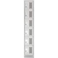 Assembled Lockerettes Clean Line Perforated Economy Lockers, 6 -tier, 18" x 72" x 12", Steel Nia-Chem Ltd.