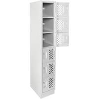 Assembled Lockerettes Clean Line Perforated Economy Lockers, 6 -tier, 18" x 72" x 12", Steel Nia-Chem Ltd.