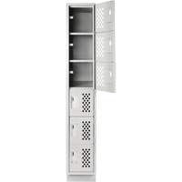 Assembled Lockerettes Clean Line Perforated Economy Lockers, 6 -tier, 18" x 72" x 12", Steel Nia-Chem Ltd.