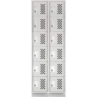 Assembled Lockerettes Clean Line Perforated Economy Lockers, 6 -tier, Bank of 2, 18" x 72" x 12", Steel Nia-Chem Ltd.