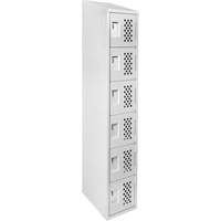 Assembled Lockerettes Clean Line Perforated Economy Lockers, 6 -tier, 18" x 72" x 12", Steel Nia-Chem Ltd.