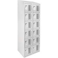 Assembled Lockerettes Clean Line Perforated Economy Lockers, 6 -tier, Bank of 2, 18" x 72" x 12", Steel Nia-Chem Ltd.