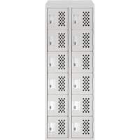 Assembled Lockerettes Clean Line Perforated Economy Lockers, 6 -tier, Bank of 2, 18" x 72" x 12", Steel Nia-Chem Ltd.