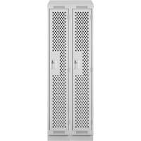 Clean Line Lockers, Bank of 2, 24" x 15" x 82", Steel, Grey, Rivet (Assembled), Perforated Nia-Chem Ltd.
