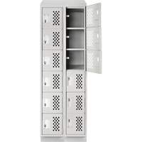 Assembled Lockerettes Clean Line Perforated Economy Lockers, 6 -tier, Bank of 2, 18" x 72" x 12", Steel Nia-Chem Ltd.
