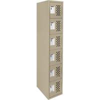 Assembled Lockerettes Clean Line Perforated Economy Lockers, 6 -tier, 18" x 72" x 12", Steel Nia-Chem Ltd.