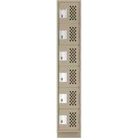 Assembled Lockerettes Clean Line Perforated Economy Lockers, 6 -tier, 18" x 72" x 12", Steel Nia-Chem Ltd.