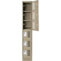 Assembled Lockerettes Clean Line Perforated Economy Lockers, 6 -tier, 18" x 72" x 12", Steel Nia-Chem Ltd.