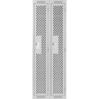 Clean Line™ Lockers, Bank of 2, 24" x 15" x 72", Steel, Grey, Rivet (Assembled), Perforated FK693 | Nia-Chem Ltd.