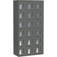 Concorde Heavy-Duty Lockers, 6 -tier, Bank of 3, 36" x 18" x 72", Steel, Charcoal, Welded (Assembled) Nia-Chem Ltd.