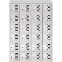 Assembled Clean Line Perforated Economy Lockers, 6 -tier, Bank of 4, 18" x 72" x 12", Steel Nia-Chem Ltd.