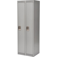 Lockers, Bank of 2, 24" x 18" x 72", Steel, Grey, Knocked Down Nia-Chem Ltd.