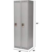 Lockers, Bank of 2, 24" x 18" x 72", Steel, Grey, Knocked Down Nia-Chem Ltd.