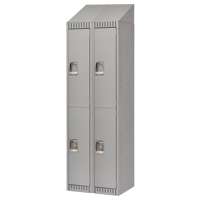 Casiers, 2 niveaux, Bloc de 2, 24" x 18" x 82", Acier, Gris, D&eacute;mont&eacute; Nia-Chem Ltd.