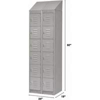 Lockers, 6 -tier, Bank of 2, 24" x 18" x 82", Steel, Grey, Knocked Down Nia-Chem Ltd.