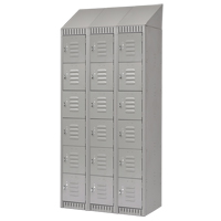 Lockers, 6 -tier, Bank of 3, 36" x 18" x 82", Steel, Grey, Knocked Down Nia-Chem Ltd.