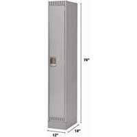 Lockers, 12" x 18" x 76", Steel, Grey, Knocked Down Nia-Chem Ltd.