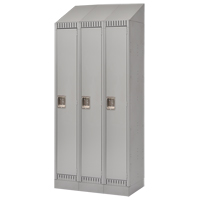 Lockers, Bank of 3, 36" x 18" x 86", Steel, Grey, Knocked Down Nia-Chem Ltd.