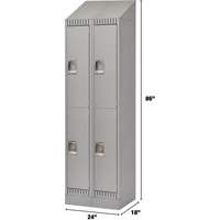 Casiers, 2 niveaux, Bloc de 2, 24" x 18" x 86", Acier, Gris, D&eacute;mont&eacute; Nia-Chem Ltd.