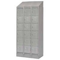 Lockers, 6 -tier, Bank of 3, 36" x 18" x 86", Steel, Grey, Knocked Down Nia-Chem Ltd.