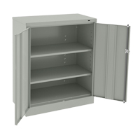 Counter High Cabinet, Steel, 2 Shelves, 42" H x 36" W x 18" D, Light Grey FL643 | Nia-Chem Ltd.
