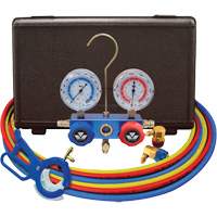 Dual Manifold Gauge Set with 3-in-1 Side Mount Can Tap Valve Nia-Chem Ltd.