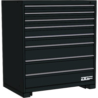 Modular Drawer Cabinet, 8 Drawers, 36" W x 28" D x 40" H, Black Nia-Chem Ltd.