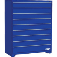 Modular Drawer Cabinet, 9 Drawers, 24" W x 28" D x 60" H, Blue Nia-Chem Ltd.