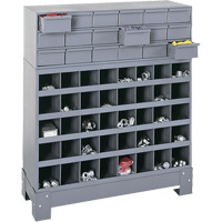 Modular Small Parts Storage Unit, Steel, 18 Drawers, 33-3/4" x 12-1/4" x 40-1/2", Grey Nia-Chem Ltd.
