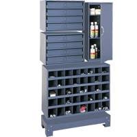Modular Small Parts Storage Unit, Steel, 8 Drawers, 33-3/4" x 12-1/4" x 59-5/8", Grey Nia-Chem Ltd.