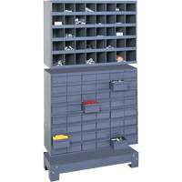 Modular Small Parts Storage Unit, Steel, 48 Drawers, 33-3/4" x 12-1/4" x 58-3/8", Grey Nia-Chem Ltd.