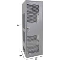 Casier pour &eacute;quipement avec porte, Acier, 24" la x 18" p x 72" h, Gris Nia-Chem Ltd.