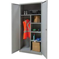 Combination Storage Cabinet, 36" W x 18" D x 72" H, Grey Nia-Chem Ltd.