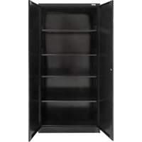 Armoire de rangement Hi-Boy, Acier, 4 Tablettes, 72" h x 36" la x 18" P, Noir Nia-Chem Ltd.