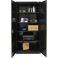 Armoire de rangement Hi-Boy, Acier, 4 Tablettes, 72" h x 36" la x 18" P, Noir Nia-Chem Ltd.