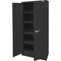 Storage Cabinet, Steel, 4 Shelves, 66" H x 30" W x 15" D, Black Nia-Chem Ltd.